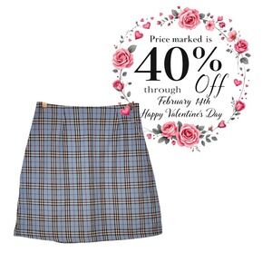 Fiorlini International Plaid Mini Skirt Blue White Red Black Size 4 EUC